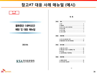 참고#7 대응 사례 매뉴얼 (예시)
36
 