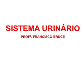 SISTEMA URINÁRIO
PROFº. FRANCISCO BRUCE
 