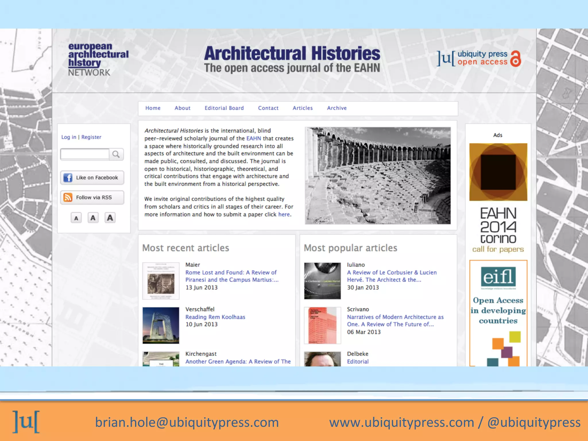 brian.hole@ubiquitypress.com	
  	
  	
  	
  	
  	
  	
  	
  	
  	
  	
  	
  	
  	
  	
  www.ubiquitypress.com	
  /	
  @ubiquitypress	
  
 