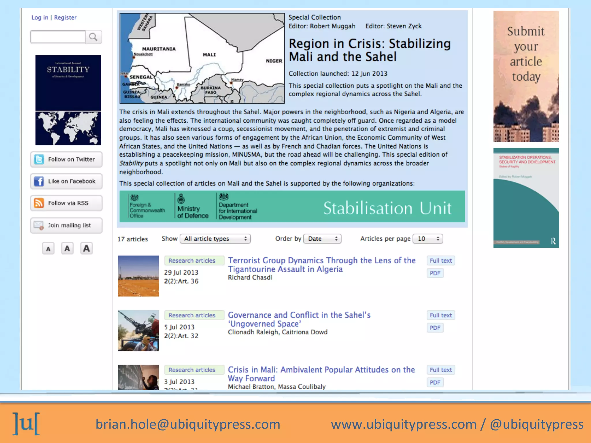 brian.hole@ubiquitypress.com	
  	
  	
  	
  	
  	
  	
  	
  	
  	
  	
  	
  	
  	
  	
  www.ubiquitypress.com	
  /	
  @ubiquitypress	
  
 