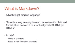 Docing in-and-out: Markdown introduction | PPTX