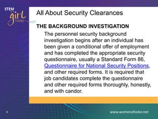 WOC 2016: Want a Security Clearance? This is what you need to know | PPTX