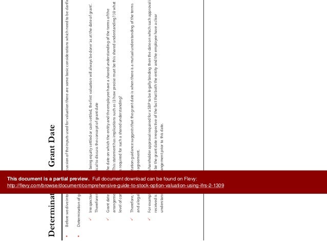Stock options ifrs 2