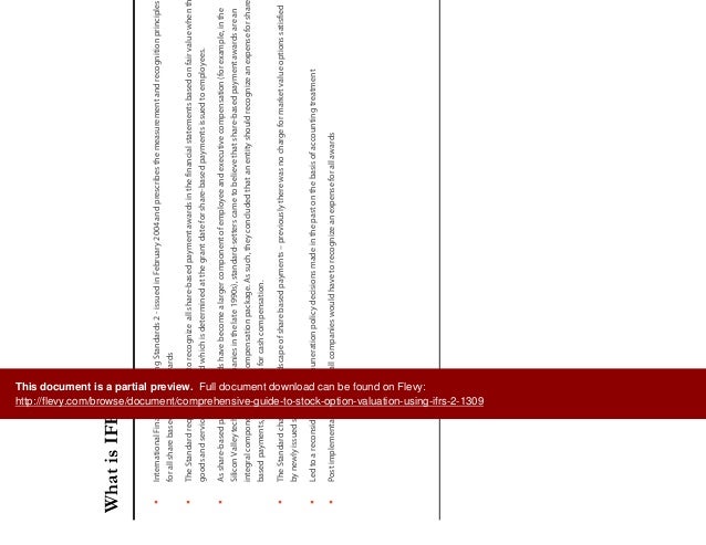 Ifrs stock options expense