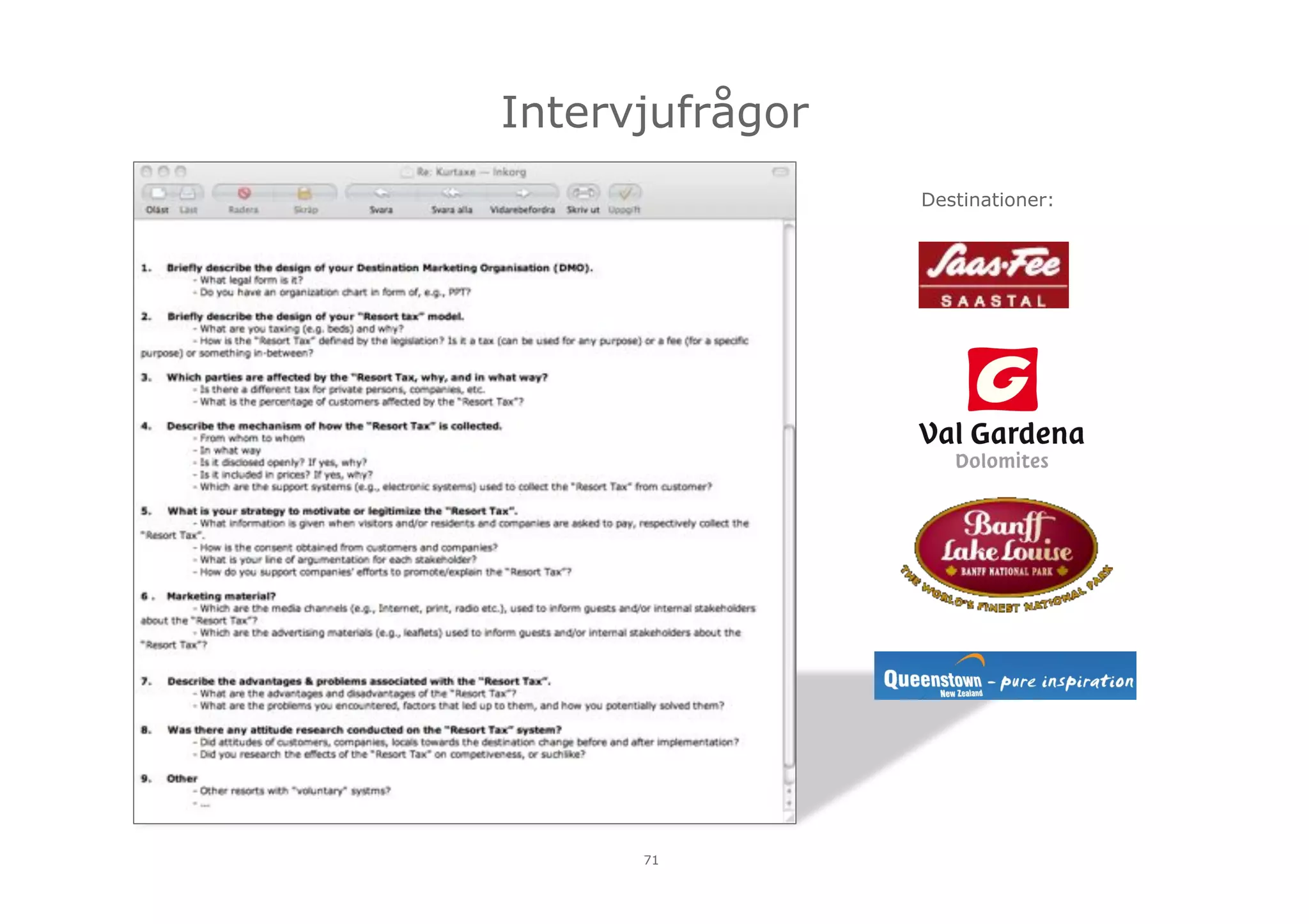 Intervjufrågor
Destinationer:

71

 