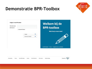 Demonstratie BPR-Toolbox

 