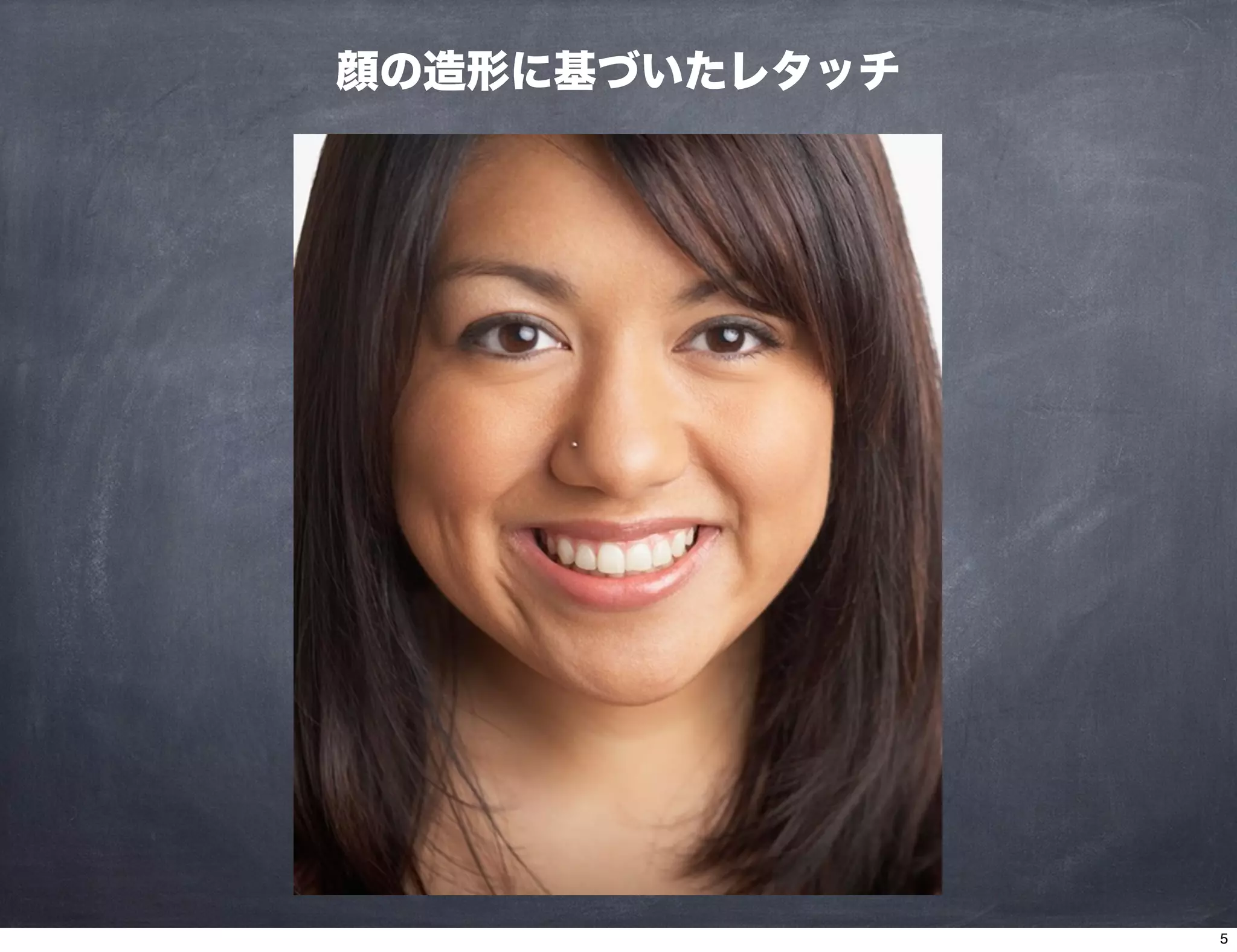 顔の造形に基づいたレタッチ
5
 