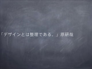 「デザインとは整理である。」原研哉

 