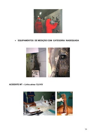 53
• EQUIPAMENTOS DE MEDIÇÃO COM CATEGORIA INADEQUADA
ACIDENTE MT – Linha aérea 13,8 KV
 