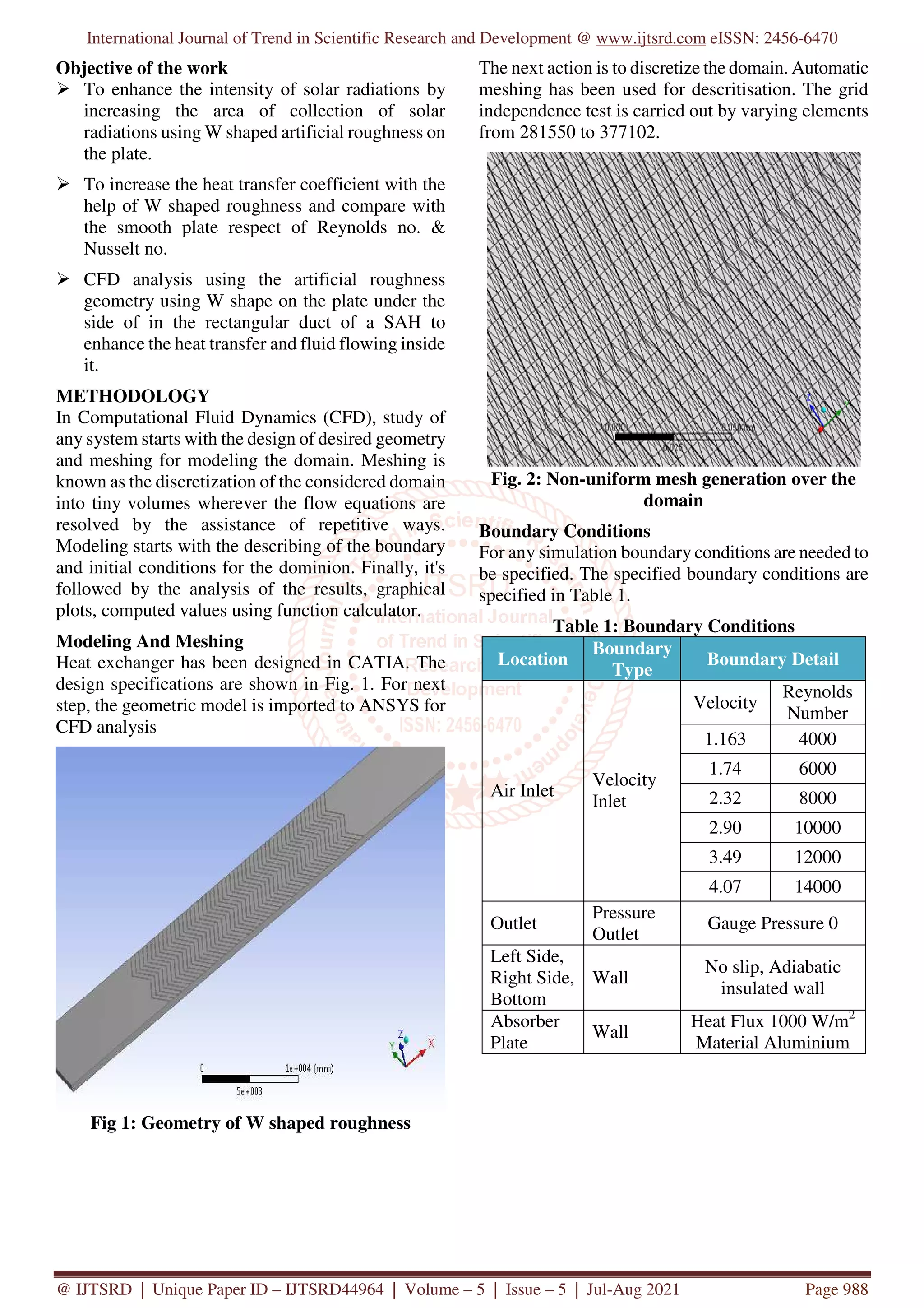 CFD Analysis of a W Ribbed Roughness Solar Air Heater | PDF