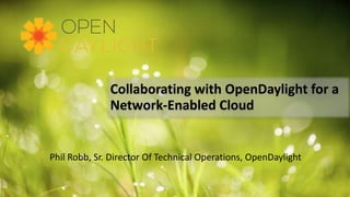 Phil Robb, Sr. Director Of Technical Operations, OpenDaylight
Collaborating with OpenDaylight for a
Network-Enabled Cloud
 