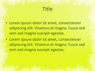 Title Lorem ipsum dolor sit amet, consectetuer adipiscing elit. Vivamus et magna. Fusce sed sem sed magna suscipit egestas.  Lorem ipsum dolor sit amet, consectetuer adipiscing elit. Vivamus et magna. Fusce sed sem sed magna suscipit egestas.  