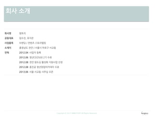 회사 소개
Copyright ⓒ 2013 WINGTORY All Rights Reserved
 