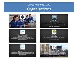Using Twitter for CPD
Build your own Community
 
