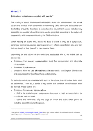 Guidance on calculating greenhouse gas (GHG) emissions. | PDF