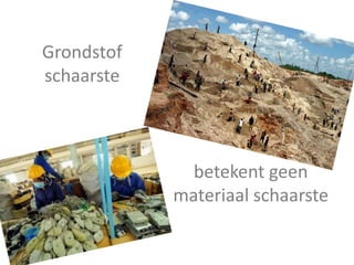 Grondstof
schaarste

betekent geen
materiaal schaarste

 