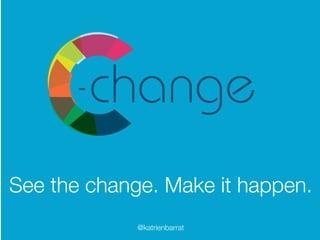 See the change. Make it happen.
@katrienbarrat
 