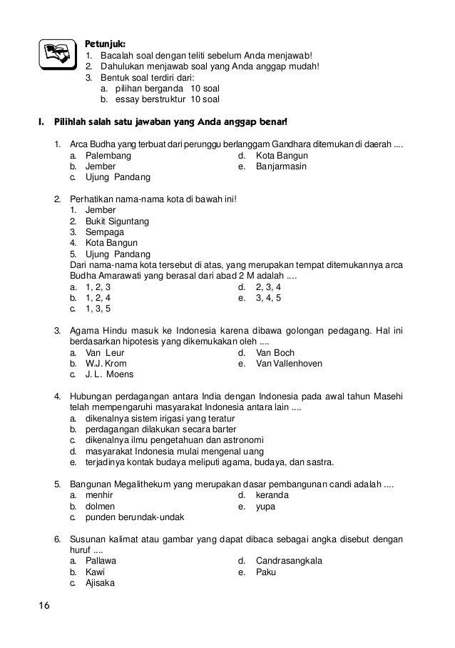 Soal Sejarah Hindu Budha Di Indonesia Guru Paud
