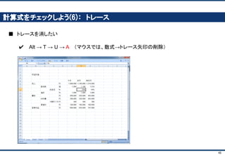 43
数字を入れよう(6)： 右側の項目を入力
■ 販売数は、すでに入力して販売数の項目を使うので、ここで入力する必要なし
✔ %表示は、右クリックして%をクリックするか、Shift ＋ Ctrl ＋ 5 を押す
今月の販売数
来月以降の成長率
販売数
1個あたり材料費
 