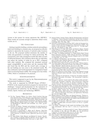 ϯ͘ϭ ϯ͘ϳ
ϰ͘Ϯϰ͘ϯ
ϱ͘ϭ
ϳ͘ϭ
ϰ͘ϭ
ϱ͘ϭ
ϳ͘ϴ
ϭϱ ϭϱ
ϭϲ
0
2
4
6
8
10
12
14
16
18
85 90 95
NumberofNodes
coverage[%]
Proposed method
LocalSearch
RS
ƌĞĂĚƌƵŵď
º º Ê ×ÙÐØ Û Ø k = 1
6.2
7.5
9.1
10.9
14.6
18.8
10.4
12.4
16.4
ϯϬ
ϯϮ
ϯϰ
0
5
10
15
20
25
30
35
40
85 90 95
NumberofNodes
coverage[%]
Proposed method
LocalSearch
RS
ƌĞĂĚƌƵŵď
º º Ê ×ÙÐØ Û Ø k = 2
10.1 11.6
13.9
16.8
19.8
24.3
11.9
19.1
25.2
ϰϱ
ϰϴ
ϱϮ
0
10
20
30
40
50
60
85 90 95
NumberofNodes
coverage[%]
Proposed method
LocalSearch
RS
ƌĞĂĚƌƵŵď
º ½¼º Ê ×ÙÐØ Û Ø k = 3
Ú Ø Ñ× Ò Ø ×Ý×Ø Ñ ÓÖ Ö × Ù ÓÔ Ö Ø ÓÒ× Ð Á ¹Æ ½ º
Ì × Ö ×ÙÐØ× Ö ÙÖ Ø ÒÓÙ ØÓ Ø ÖÑ Ò Û ÖÓÓÑ×
Ú Ø Ñ× Ö Òº
ÎÁÁº ÇÆ ÄÍËÁÇÆ
Ñ Ò Ø ÕÙ ÐÝ Ù Ð Ò Û Ö Ð ×× Ò ØÛÓÖ ×ÙÖÖÓÙÒ Ò
ÑÙÐØ ¹Ð Ú Ð Ù Ð Ò Ò × ×Ø Ö Ö ¸ Û ÔÖÓÔÓ× Ò ¢ ÒØ
Ñ Ø Ó ØÓ Ø ÖÑ Ò Ø ÐÓ Ø ÓÒ Ó Ò ØÛÓÖ ÒÓ × ÐÓ Ø ÓÒ×
Ò Ø Öº Ì ÔÖÓÔÓ× Ñ Ø Ó Ñ Ò Ñ Þ × Ø ÒÙÑ Ö Ó
ÒÓ × Ò Ù Ö ÒØ × k¹ ÓÚ Ö ÓÖ Ò ÓÓÖ ÔÓ× Ø ÓÒ Ò º Ï
ÓÒ×ØÖÙ Ø Ò Û Ö Ó ÔÖÓÔ Ø ÓÒ ÑÓ Ð Ø Ø Ø × ÓÙÒØ
Ó Ö Ø ×Ø Ò º ÇÙÖ Ú ÐÙ Ø ÓÒ × ÓÛ× Ø Ø ÓÙÖ Ð ÓÖ Ø Ñ
Ò Ö Ù Ø ÒÙÑ Ö Ó ÒÓ × Ý ÙÔ ØÓ ¼%¸ ÓÑÔ Ö
Û Ø ÓØ Ö Ñ Ø Ó ×º Ï ÓÑÔ Ö Ø × ÑÙÐ Ø Ö Ú
× Ò Ð ×ØÖ Ò Ø ´ÊËËµ Ø ÔÓ ÒØ Ò Ø Ñ ×ÙÖ ÊËË
Ò ÓÙÒ Ø Ø Ø ÊËË Ò Ø ÓÚ Ö ÐÐ Ö Ó ÓÚ Ö Ò
Ø Ö Ð Ù Ð Ò Ö Ú ÖÝ ÐÓ× ØÓ Ø × ÑÙÐ Ø Ö ×ÙÐØ×º Ï
Ð×Ó ÓÒ Ù Ø Ö Ð¹ÛÓÖÐ ÜÔ Ö Ñ ÒØ ÓÖ ØÖ Ò ÙÐ Ø ÓÒ ×
Ò ÓÓÖ ÔÓ× Ø ÓÒ Ò × ÓÒ ÊËËº Ì Ú Ö ÖÖÓÖ Û × Û Ø Ò
¿º Ñ¸ Û × ÓÒ× Ö ØÓ ÔÖ Ø Ðº
ÃÆÇÏÄ Å ÆÌË
Ì × ÛÓÖ × ×ÙÔÔÓÖØ Ò Ô ÖØ Ý Ø Ì Ð ÓÑÑÙÒ Ø ÓÒ×
Ú Ò Ñ ÒØ ÓÙÒ Ø ÓÒ Ò Â Ô Òº
Ì × ÛÓÖ × ×ÙÔÔÓÖØ Ý ÈË¹ÁÁÈ ÈÖÓ Ø ´ ¾¼½¾ ¹
¾¼½ µ Ò Ø Ö × Ö ÔÖÓÑÓØ ÓÒ ÔÖÓ Ö Ñ ÓÖ Ò Ø ÓÒ Ð Ð Ú Ð
ÐÐ Ò × äÖ × Ö Ò Ú ÐÓÔÑ ÒØ ÓÖ Ø Ö Ð Þ Ø ÓÒ Ó
Ò ÜØ¹ Ò Ö Ø ÓÒ ÁÌ ÔÐ Ø ÓÖÑ×ä Ý Ø Å Ò ×ØÖÝ Ó Ù Ø ÓÒ¸
ÙÐØÙÖ ¸ ËÔÓÖØ×¸ Ë Ò Ò Ì ÒÓÐÓ Ý ´Å Ìµº
Ê Ê Æ Ë
½ Ì Ó¸ Ì ÑÑ Ö Å ×× Ý¸ Ä Ó Ë Ð ÚÓ¸ Ú Ö Û ÓÖ ¸ ÓÖ¹ÖÓÒ
Ò¸ ÃÓÒÖ ÄÓÖ Ò Þ¸ Î ØÓÖ Ë Ò Ý Ö¸ ÄÓ Ò À Ù Ò×Ø Ò¸ Ó Ö ¸
Â Ñ × Â Ò ¸ Ö ÙÒ ÒÑÙ Ñ¸ Ú Ï Ø ¸ Å Ë ÖÖ Þ ¸ Ò
Å ØØ Ï Ð× ¸ ãÌ Ú Ò À ÐØ Ò × ×Ø Ö Æ ØÛÓÖ Ä Ø¹
Ï Ø Ï Ö Ð ×× Å Ð ËÝ×Ø Ñ ÓÖ ÌÖ ä¸ Á ÌÊ ÆË ÌÁÇÆË
ÇÆ ÁÇÅ Á Ä ÁÊ ÍÁÌË Æ Ë ËÌ ÅË¸ ÚÓÐº½¸ ÆÇº¿¸ ¸ÔÔº¾¼¿¹
¾½ ¸ Ë Ôº ¾¼¼ º
¾ Å ÓÙÒ ×¸ Ã Ý ¸ ãËØÖ Ø × Ò Ø Ò ÕÙ × ÓÖ ÒÓ ÔÐ Ñ ÒØ Ò
Û Ö Ð ×× × Ò×ÓÖ Ò ØÛÓÖ × ×ÙÖÚ Ýä¸ Ì ÂÓÙÖÒ Ð Ó ¹ÀÓ Æ ØÛÓÖ ×¸
ÚÓÐº ¸ ÔÔº ¾½¹ ¸ ÂÙÒ º ¾¼¼ º
¿ Åº ËÓÙÖÝ Ð¸ Âº ×× Ù Ð Ö¸ Äº Å ÐÐ Ö Ò Æº ÅÓ Ý Ö ¸ ãÊ Ð¹Ì Ñ
ÔÐÓÝÑ ÒØ Ó ÅÙÐØ ÓÔ Ê Ð Ý× ÓÖ Ê Ò ÜØ Ò× ÓÒä¸ Ø Ø ÁÒØ ÖÒ ¹
Ø ÓÒ Ð ÓÒ Ö Ò ÓÒ ÅÓ Ð ËÝ×Ø Ñ×¸ ÔÔÐ Ø ÓÒ Ò Ë ÖÚ ×¸ ÔÔº ¹
¸ ¾¼¼ º
Åº Ì Ñ Ö Ê ¸ Æ Ö ÅÓ Ý Ö Ò Å Ð Êº ËÓÙÖÝ Ð¸ ãÁÒØ Ö Ö¹
Ò ÚÓ Ò Ò Ê Ô ÐÝ ÔÐÓÝ Ï Ö Ð ×× Ó ÁÒ ÒØ Ö
Æ ØÛÓÖ ×ä¸ ÁÆ Ç ÇÅ ÏÓÖ × ÓÔ×¸ Á ¸ ÔÔº½¹ ¸ ÔÖ Ðº ¾¼¼ º
Ë Ñ Ö ÈÓ ÙÖ ¸ ËÙÒ Ó È ØØ Ñ¸ × Ö ÃÖ × Ò Ñ Ö Ò ÙÖ Ú
Ëº ËÙ ØÑ ¸ ãË Ò×ÓÖ Æ ØÛÓÖ ÓÒ¢ ÙÖ Ø ÓÒ Ò Ø ÙÖ× Ó Ñ Ò¹
× ÓÒ Ð ØÝä¸ ÁÒ Ø Ø Ö Á ÏÓÖ × ÓÔ ÓÒ Ñ Æ ØÛÓÖ Ë Ò×ÓÖ×¸
Ñ Ö ¸ Å ¸ ÍË ¸ Å Ýº ¾¼¼ º
Ð ØÖÓÒ ÓÑÑÙÒ Ø ÓÒ ÓÑÑ ØØ ´ µ Û Ø Ò Ø ÙÖÓÔ Ò ÓÒ¹
Ö Ò Ó ÈÓ×Ø Ð Ò Ì Ð ÓÑÑÙÒ Ø ÓÒ× Ñ Ò ×ØÖ Ø ÓÒ ´ ÈÌµ¸ ãÌ
Ò ÐÝ× × Ó Ø Ó Ü ×Ø Ò Ó Ï ÐÐ× Ò Ø ¿º ¹ ¿º ÀÞ Ò ä¸
Ø º Ö Ôº¸ Ê ÔÓÖØ ¿¿¸ Å Ýº ¾¼¼¿º
Î Ò Ó Ö ¸ Ãº Îº Ëº À Ö ¸ ÅºËº ËÑ Ø ¸ Ò Ò Ð Ëº ÙÑ¸ ã ÒÒ Ð
ÑÓ Ð× ÓÖ ¢Ü Û Ö Ð ×× ÔÔÐ Ø ÓÒ×ä¸ Ø º Ö Ôº¸ Á ¼¾º½ ÖÓ ¹
Ò Ï Ö Ð ×× ×× ÏÓÖ Ò ÖÓÙÔ¸ Â Ò¸ ¾¼¼½º
Âº º Ö ¸ ã º Ù Ð Ò Ô Ò ØÖ Ø ÓÒ¸ä Ò ã Ø Ð ÅÓ Ð Ê Ó ÌÓÛ Ö
ÙØÙÖ Ò Ö Ø ÓÒ ËÝ×Ø Ñ×ä¸ ÇËÌ Ì Ð ÓÑ Ë Ö Ø Ö Ø¸ ÓÑÑ ×× ÓÒ
Ó Ø ÙÖÓÔ Ò ÓÑÑÙÒ Ø ×¸ ÖÙ×× Ð×¸ Ð ÙÑ¸ ÔÔº½ ¹½ ¸ ÇËÌ
¾¿½ Ò Ð Ê Ôº¸ × º º ¸ ½ º
Ëº Ë ÐÐÓÑ¸ Ãº Ö ÖØÝ Ò ËºË ÁÝ Ò Ö¸ ãË Ò×ÓÖ ÔÐ Ñ ÒØ ÓÖ
Ö ÓÚ Ö ÙÒ Ö ÑÔÖ × Ø Ø ÓÒä¸ ÁÒØ ÖÒ Ø ÓÒ Ð ÓÒ Ö Ò ÓÒ
ÁÒ ÓÖÑ Ø ÓÒ Ù× ÓÒ¸ ÔÔº½ ½¹½ ¸ ÚÓÐº¾¸ ÂÙÐÝº ¾¼¼¾º
½¼ ÓÙ¹ ÙÒ Ï Ò ¸ ÙÒ¹ ÀÙ Ò Ù¹ Ì× Ò ¸ ã ¢ ÒØ ÔÐÓÝ¹
Ñ ÒØ Ð ÓÖ Ø Ñ× ÓÖ Ò×ÙÖ Ò ÓÚ Ö Ò ÓÒÒ Ø Ú ØÝ Ó Ï Ö Ð ××
Ë Ò×ÓÖ Æ ØÛÓÖ ×ä¸ Ï Ö Ð ×× ÁÒØ ÖÒ Ø¸ ÔÔº½½ ¹½¾½¸ ÂÙÐÝº ¾¼¼ º
½½ ÒØ ÓÒÝ ÊÓ Ò Ê × Æ ¸ ã Ý Ö ¹Ë Ð ÓÖ Ø Ñ ÓÖ Ù×Ø¹
Ò¹Ø Ñ × ÙÐ Ò Ó ÑÙÐØ ¹Ð Ú Ð ×× Ñ Ð ×ä¸ ÓÑÔÙØ Ö× Ò ÁÒ Ù×ØÖ Ð
Ò Ò Ö Ò ¸ ÔÔº½¼ ¹½¼ ¼¸ ÚÓÐº¿¼¸ Á××Ù ¸ Ë Ôº ½ º
½¾ Å Ò Ä Ò¸ ÓÒ ËÙ Ò Ï Ò ¸ ã Ë × ÇÔØ Ñ Ð ÓÚ Ö
Ë Ñ Ò Ï Ö Ð ×× Ë Ò×ÓÖ Æ ØÛÓÖ ×ä¸ Ò Ö Ý ÈÖÓ ½¿¸ ÔÔº ¾¿ ¹
¾ ¸ ¾¼½½º
½¿ ÖÐ Â¸ ÅÝÓÙÔÓ Â Ò Ë Ñ ¸ ã × × ÓÖ ¿¹ ÐÐÙÐ Ö Ò ØÛÓÖ ×ä¸
ÁÒ ÓÖÑ Ø ÓÒ Æ ØÛÓÖ Ò ÈÖÓ Ò ×º ½ Ø ÁÒØ ÖÒ Ø ÓÒ Ð ÓÒ Ö Ò ¸
ÔÔº ¿½¹ ¿ ¸ ¾¼¼½º
½ Ý ÙÜ ¸ Ë Ñ ¸ ã Ò Û ÑÓ Ð ÓÖ ¿ ÐÐÙÐ Ö ÑÓ Ð Ò ØÛÓÖ ×ä¸
È Ö ÐÐ Ð Ò ×ØÖ ÙØ ÓÑÔÙØ Ò ¸ Ì Ö ÁÒØ ÖÒ Ø ÓÒ Ð ËÝÑÔÓ× ÙÑ
ÓÒ» Ð ÓÖ Ø Ñ×¸ ÅÓ Ð× Ò ÌÓÓÐ× ÓÖ È Ö ÐÐ Ð ÓÑÔÙØ Ò ÓÒ À Ø ÖÓ¹
Ò ÓÙ× Æ ØÛÓÖ ×¸ Ì Ö ÁÒØ ÖÒ Ø ÓÒ Ð ÏÓÖ × ÓÔ¸ ÔÔº¾¾¹¾ ¸ ÂÙÐÝº ¾¼¼ º
½ Ëº Åº Æ ÞÖÙÐ Ð Ñ Ò Ý ÑÙÒØ Âº À ×¸ ã ÓÚ Ö Ò ÓÒÒ Ø Ú ØÝ Ò
Ì Ö ¹ Ñ Ò× ÓÒ Ð Æ ØÛÓÖ ×ä Ø ½¾Ø ÒÒÙ Ð ÒØ ÖÒ Ø ÓÒ Ð ÓÒ Ö Ò
ÓÒ ÅÓ Ð ÓÑÔÙØ Ò Ò Ò ØÛÓÖ Ò ¸ ÔÔº¿ ¹¿ ¸ Ë Ôº ¾¼¼ º
½ Ó× Ø Ë Ø ¸ Ó×Ù Ë ØÓ¸ Æ Ó Ç × Û Ö Ò Ó ¸
ã ÐÐÓÓÒ Ï Ö Ð ×× Å × Æ ØÛÓÖ ÓÖ Ñ Ö Ò Ý ÁÒ ÓÖÑ Ø ÓÒ ËÝ×¹
Ø Ñä¸ Ú Ò ÁÒ ÓÖÑ Ø ÓÒ Æ ØÛÓÖ Ò Ò ÔÔÐ Ø ÓÒ× ÏÓÖ × ÓÔ×¸
ÔÔº½½½ ¹½½¾¾¸ Å Ö º ¾¼¼ º
½ À Ç ÑÓØÓ¸ ÃÓ× ÖÓ Ã Ø Ó Ò Ë Ò Á Ø×Ù Ó¸ ãÇÙØ ÓÓÖ¹ØÓ¹
ÁÒ ÓÓÖ ÈÖÓÔ Ø ÓÒ ÄÓ×× ÈÖ Ø ÓÒ Ò ¼¼¹ÅÀÞ ØÓ ¹ ÀÞ Ò ÓÖ Ò
ÍÖ Ò Ö ä¸ Á ÌÊ ÆË ÌÁÇÆ ÇÆ Î ÀÁ ÍÄ Ê Ì ÀÆÇÄÇ ¸
ÚÓÐº ¸ ÆÓº¿¸ ÔÔº½¼ ¹½¼ ¸ Å Öº ¾¼¼ º
½ Ãº Ã Ø Ó Ò Ëº Á Ø×Ù Ó¸ ãÈ Ø ÐÓ×× ÔÖ Ø ÓÒ ÓÖÑÙÐ ÓÖ Ñ ÖÓ ÐÐ
Ò ¼¼ÅÀÞ ØÓ ÀÞ Ò ä¸ Ð ØÖÓÒ × Ä ØØ Ö×¸ ÚÓÐº ¼¸ ÒÓº ½½¸ ÔÔº ¹
¸ Å Ýº ¾¼¼ º
½ º Àº Ï Ð Ö¸ ãÈ Ò ØÖ Ø ÓÒ Ó Ö Ó × Ò Ð× ÒØÓ Ù Ð Ò × Ò Ø ÐÐÙÐ Ö
Ö Ó ÒÚ ÖÓÒÑ ÒØä¸ ÐÐ ËÝ×Øº Ì º Âº¸ ÚÓÐº ¾¸ ÒÓº ¸ ÔÔº¾ ½ ¹¾ ¿ ¸
½ ¿º
¾¼ º Åº º ÌÙÖ Ñ Ò ¸ Âº º È Ö×ÓÒ× Ò º º Ä Û ×¸ ãÊ Ó ÔÖÓÔ Ø ÓÒ
ÒØÓ Ù Ð Ò × Ø ½¸ ¼¼ Ò ½ ¼¼ ÅÀÞä¸ Ø Ø ÁÒØ ÖÒ Ø ÓÒ Ð
ÓÒ Ö Ò ÓÒ Ä Ò ÅÓ Ð Ê Ó¸ ÔÔº½¾ ¹½¿ ¸ º ½ º
¾½ ÒËËÁ Ö ØØÔ »»ÛÛÛºÑ Ø ºÒ Ø»ÔÖÓ Ù Ø×» Ò×× Ö»
¾¾ × Ó ÖÓÒ Ø ½½¿¼ × Ö × ÔÖÓ Ù Ø ×Ô ¢ Ø ÓÒ
ØØÔ »»ÛÛÛº × Óº ÓÑ» Ò»ÍË»ÔÖÓ » ÓÐÐ Ø Ö Ð»Û Ö Ð ××»Ô× »Ô× ¼ »
ÔÖÓ Ù Ø Ø × Ø¼ ¼¼ ¼½ ¼ º ØÑÐ
 