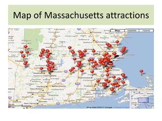 Map of Massachusetts attractions
 
