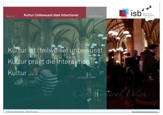 Seite 14

Kultur: Unbewusst aber Intentional

www.isb-w.eu

Kultur ist (teilweise) unbewusst
Kultur prägt die Interaktion
Kultur ...
Blindtext hier steht eine Aussage

CC-BY-Lizenz, Autor: Friedrich - A. Ittner für isb-w.eu

http://de.creativecommons.org/was-ist-cc/

 