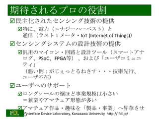 ڴץ۸
?줿󥷥󥰼gṩ
?ؤˡʥ`ϩ`٥ȣ
ͨţ饹ȣ`?IoT (Internet of Things)

?󥷥󥰥ƥOӋgṩ
?äΥޥ?·OӋĩ`루ީ`ȥ
PSoCFPGAȣ ӡ`ߥ
ƥ
äȤͤ???gС
`ڣ

?`ؤΥݩ`
?󥰥Ʃ`դۤIҎģС
ȘI䥢ޥ奢ΑBत
?ޥ奢Ʒ?ȤζuƷ?IؕNA
2013/11/5
Interface Device Laboratory, Kanazawa University http://ifdl.jp/


 