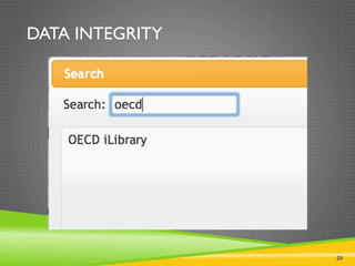 29
DATA INTEGRITY
 