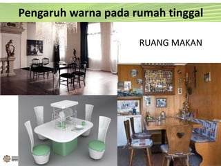 Pengaruh warna pada rumah tinggal
RUANG MAKAN
 