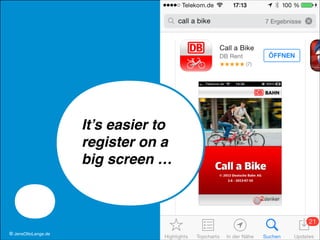 It’s easier to
register on a
big screen …

© JensOttoLange.de

30

 