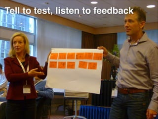 Tell to test, listen to feedback

© JensOttoLange.de

60

 