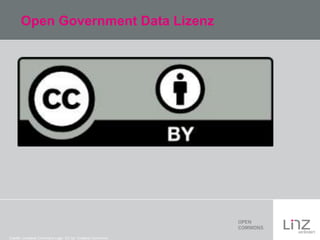 Open Government Data Lizenz

Credits: Creattive Commons Logo: CC-by: Creative Commons

 