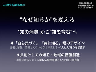 Introduction:

湫^

n}Q
äƳ^

"ʤ֪뤫"䤨
"֪M""֪"
?ԤݤŤ֪롹Υǥ
ˤΤĤʤ꤬"ˤ"Ĥʤֱ

?ȤƤ֪?΁
֪ᤰ¤gȤƤι^

 