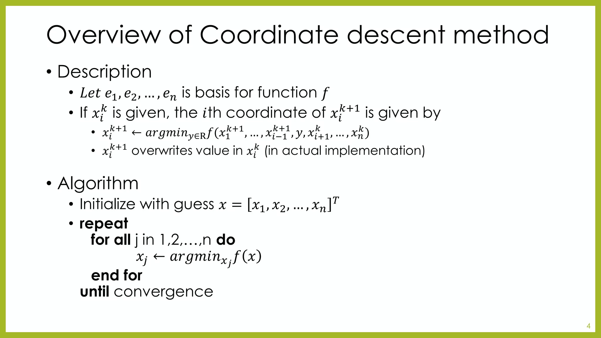 Coordinate Descent method | PPT