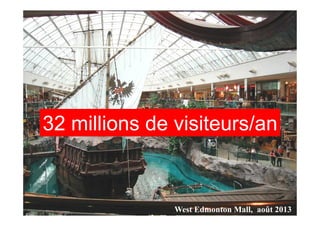 West Edmonton Mall, août 2013
32 millions de visiteurs/an
 