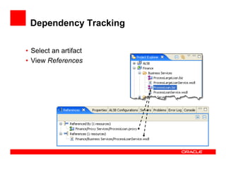 Dependency Tracking

• Select an artifact
• View References
 