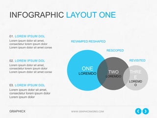 INFOGRAPHIC LAYOUT ONE
01. LOREM IPSUM DOL
Lorem ipsum dolor sit amet,
consectetur lorem ipsum dolor
Lorem ipsum dolor sit amet conse

REVAMPED RESHAPED
RESCOPED
REVISITED

02. LOREM IPSUM DOL
Lorem ipsum dolor sit amet,
consectetur lorem ipsum dolor
Lorem ipsum dolor sit amet conse

ONE
LOREMDO

03. LOREM IPSUM DOL
Lorem ipsum dolor sit amet,
consectetur lorem ipsum dolor
Lorem ipsum dolor

GRAPHICX 	
  	
  	
  	
  	
  	
  	
  	
  	
  	
  	
  	
  	
  	
  	
  	
  	
  	
  	
  	
  	
  	
  	
  	
  	
  	
  	
  	
  	
  	
  	
  	
  	
  	
  	
  	
  	
  	
  	
  	
  	
  	
  	
  	
  	
  	
  	
  	
  	
  	
  	
  	
  	
  	
  	
  	
  	
  	
  	
  	
  	
  	
  	
  	
  	
  	
  	
  	
  	
  	
  	
  	
  	
  	
  	
  WWW.GRAPHICXWORKS.COM	
  

TWO
LOREMDO

THRE
E
LOREMD
O

 