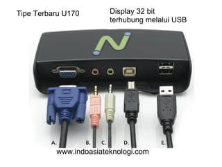 Tipe Terbaru U170       Display 32 bit
                        terhubung melalui USB




          www.indoasiateknologi.com
 