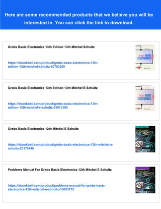 Grobs Basic Electronics 11th Mitchel E Schultz | PDF