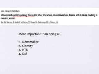 More important than being a :
1. Nonsmoker
2. Obesity
3. HTN
4. DM
 