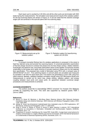 Design of wideband Rotman lens for wireless applications | PDF