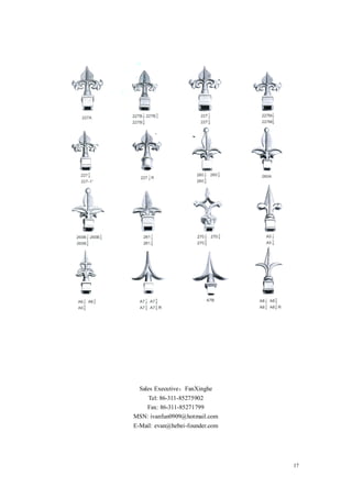 Sales Executive：FanXinghe
    Tel: 86-311-85275902
   Fax: 86-311-85271799
MSN: ivanfun0909@hotmail.com
E-Mail: evan@hebei-founder.com




                                 17
 