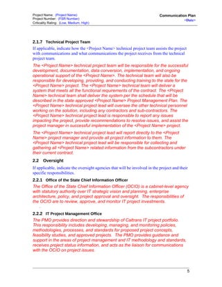 Caltrans Communication Plan Template | DOC