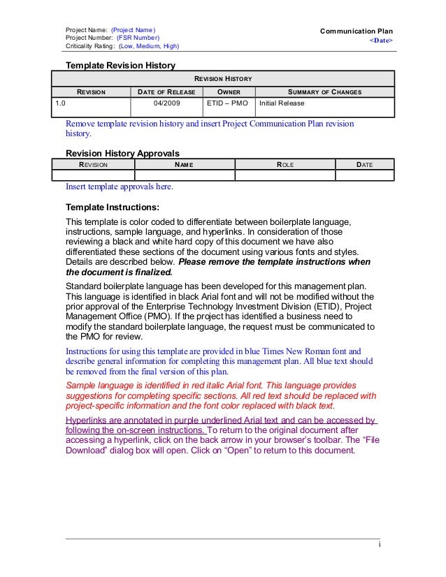 caltrans communication plan template project communication plan template
