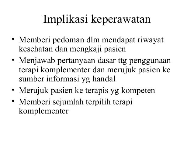 Terapi koplementer keperawatan