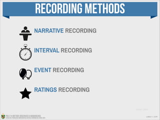 PDU 214 Methods of Observation & Interviewing: Narrative Recording | PDF