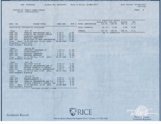 Rice Transcript | PDF