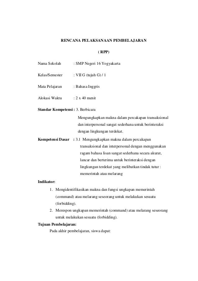 Contoh Laporan Ppl 2