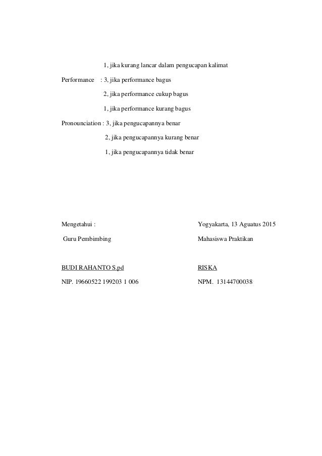 contoh laporan PPL 2.