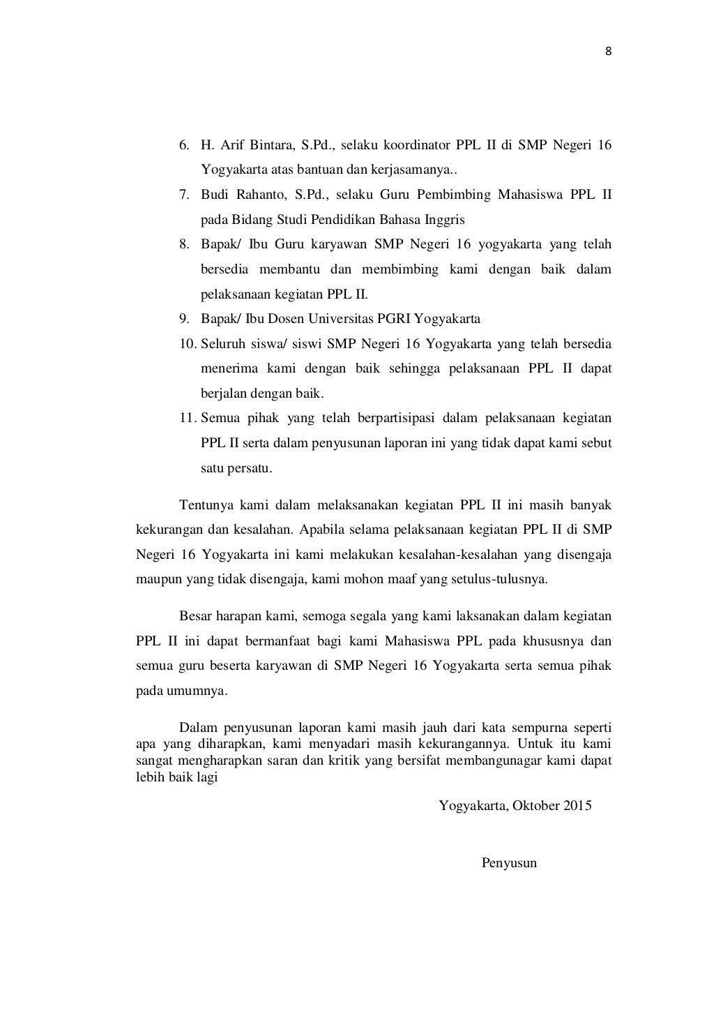 contoh laporan PPL 2.